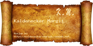 Kaldenecker Margit névjegykártya